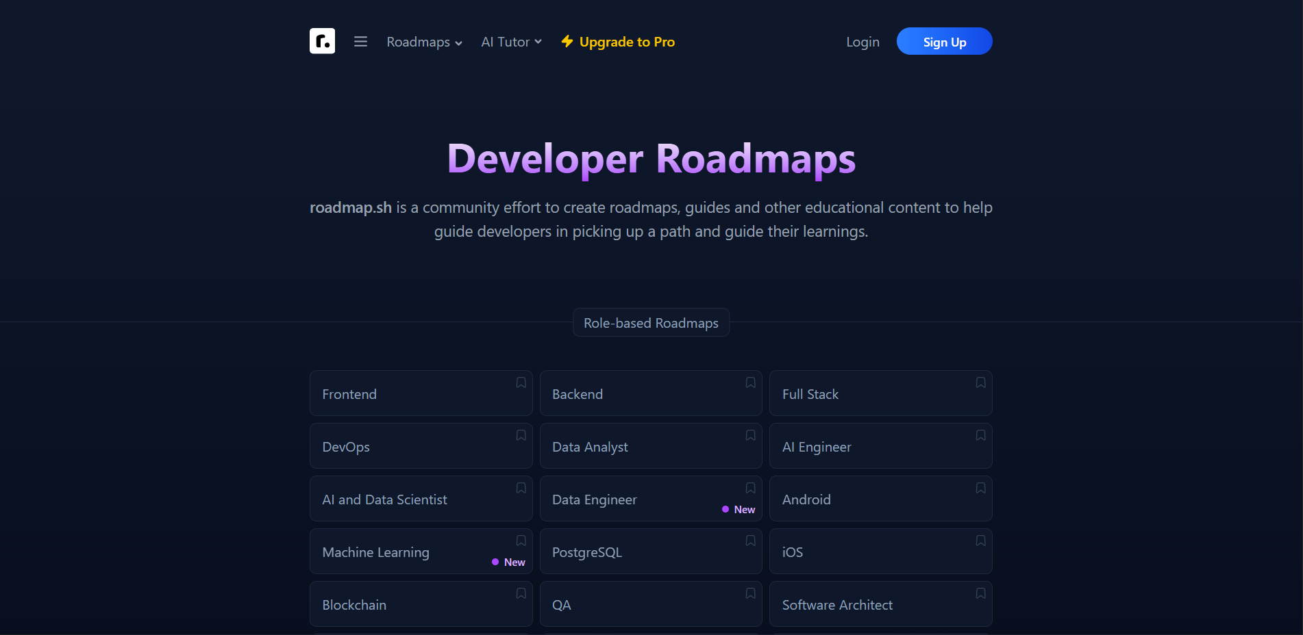 Roadmap.sh: Panduan Interaktif untuk Belajar Coding dan Tech Skills